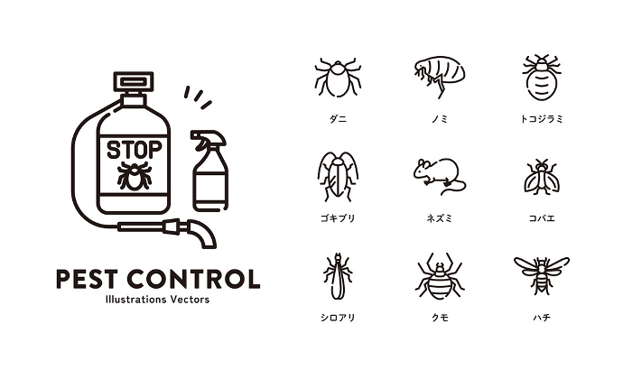 Pest Control Pests Insects Icon Set