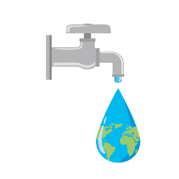 Illustration of an image of water conservation that cares for the global environment