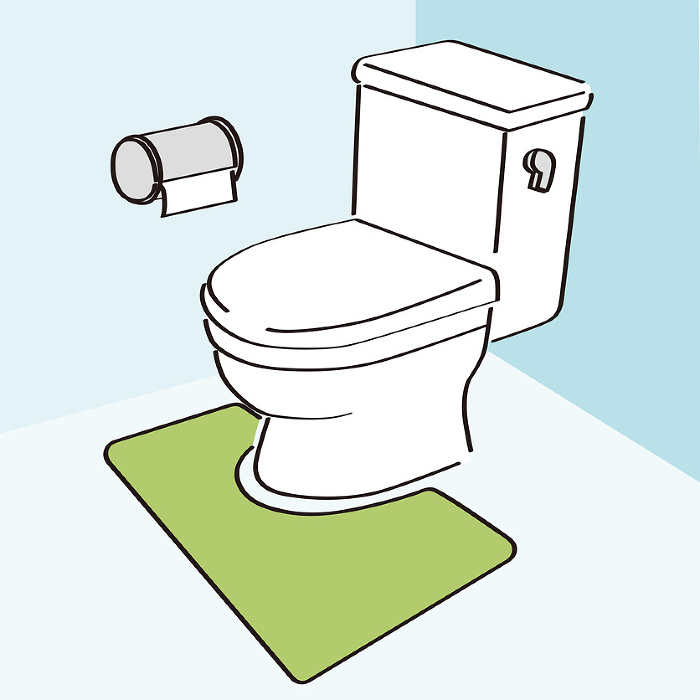 Blue Line Illustration Toilet