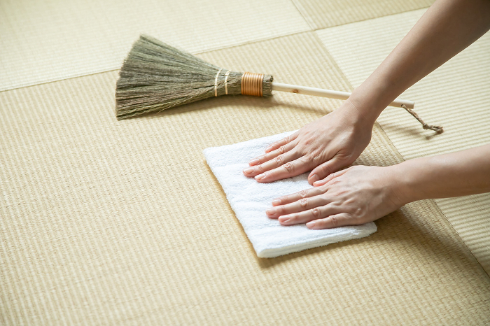 Tatami mats dusting Cleaning Image Material