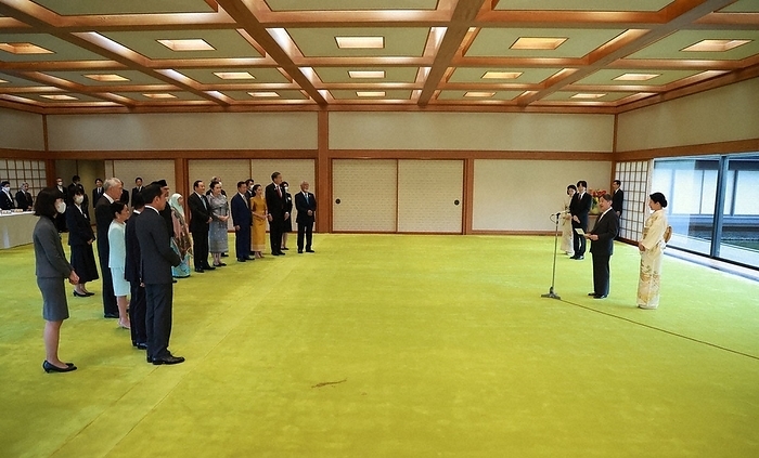 ASEAN Japan Special Summit Tea Ceremony with Their Majesties the Emperor and Empress  His Majesty the Emperor and Empress greet the leaders of the Association of Southeast Asian Nations  ASEAN  and other countries at a tea ceremony at the Imperial Palace  Rensui  on December 18, 2023, at 4:10 p.m.  Representative photo 