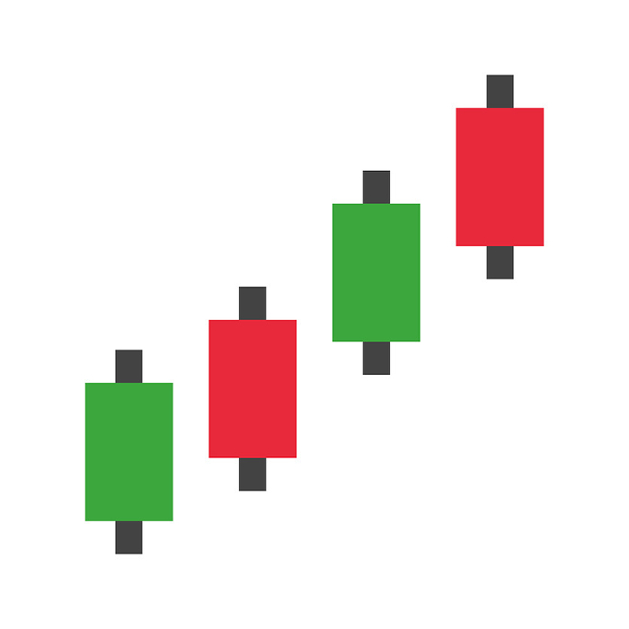 Ascending candlestick chart icon. Vector.