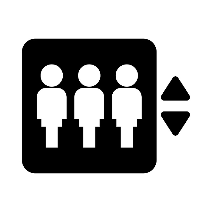 Silhouette icon of elevator sign. Vector.