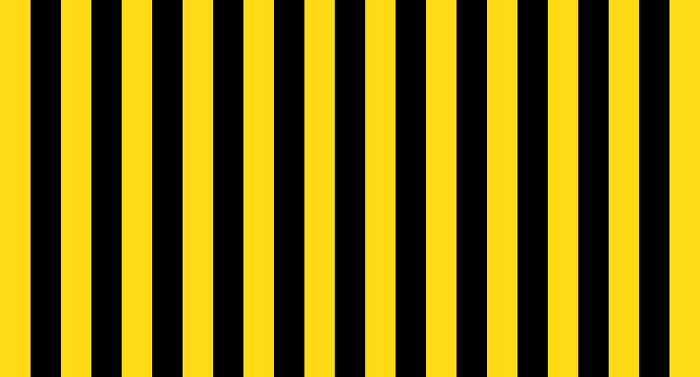 Yellow and black warning vertical striped background. Vector.