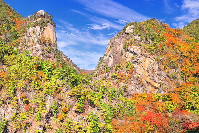 Kakuen Peak of Shosenkyo in autumn leaves Kofu City, Yamanashi Pref.