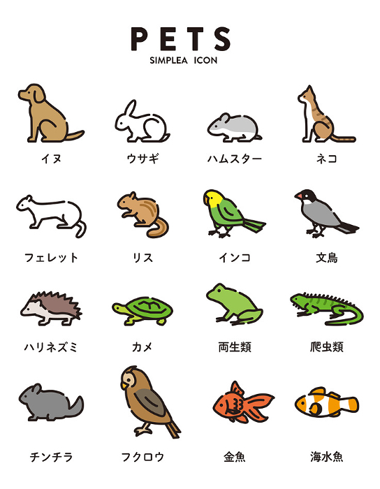 Pet Icon Illustration Set