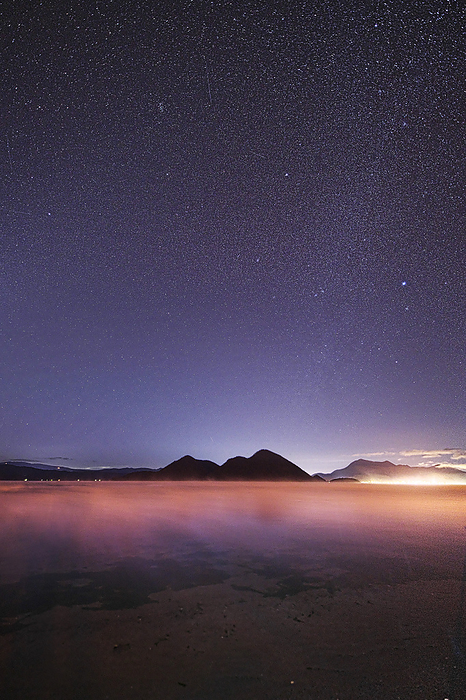 Morning hail and stars at Lake Toya, Hokkaido, Japan Near Ukimido 5 C