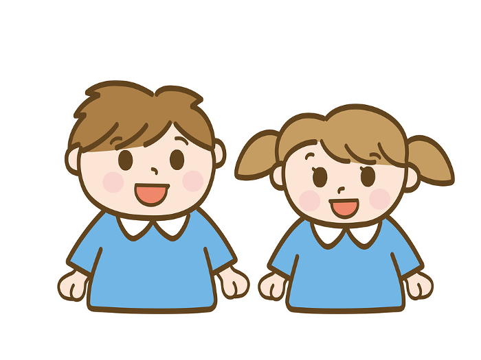 Smiling boy and girl_siblings of nursery school children