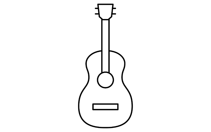 Music, simple guitar icon (guitarist)
