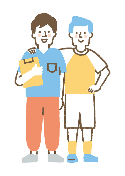 Two friendly men in sportswear _color