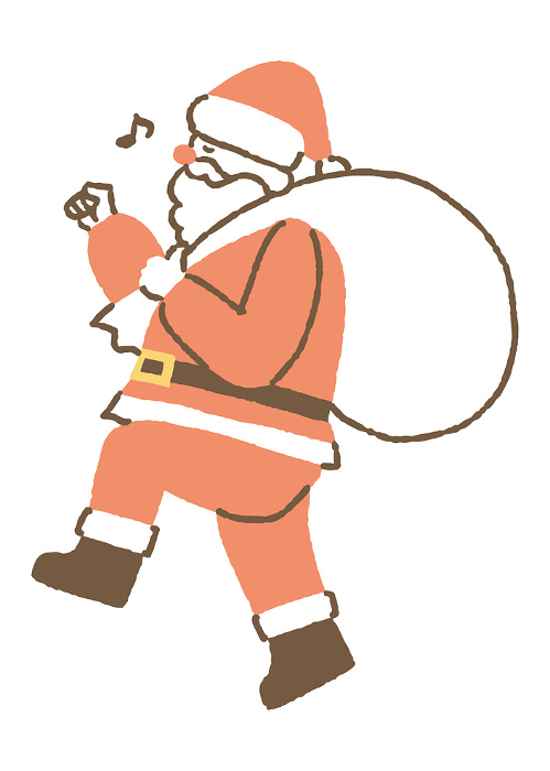 Santa Claus carrying presents while humming_color