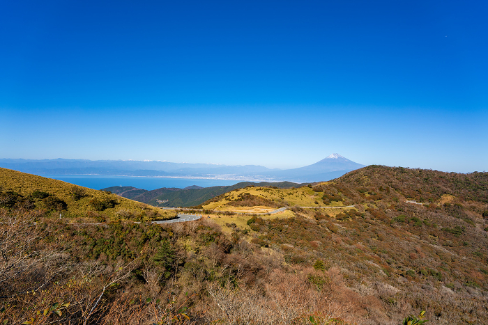 Winding road on the ridge of Nishi-Izu and Nishi-Izu Skyline
