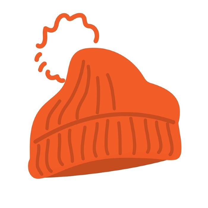 Vector illustration of a red knit hat