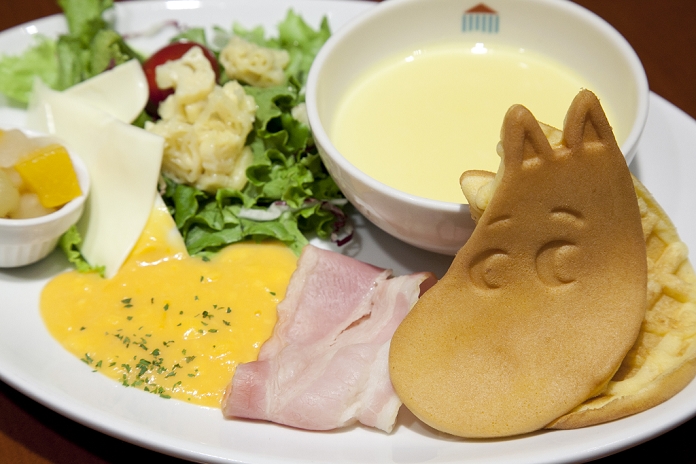 Enter the World of the Fairy Tale  Moomin Theme Cafe in Tokyo Tokyo, Japan   The  Moomin waffle sand  at the Moomin House Cafe in TOKYO SKYTREE on June 17, 2014. There are three Moomin Cafe in Japan, serving food and desserts in the form of the Finnish character. This year is the 100th anniversary of the birth of their creator Tove Jansson  1914   2001 .  C  Moomin CharactersTM.  Photo by Rodrigo Reyes Marin AFLO 
