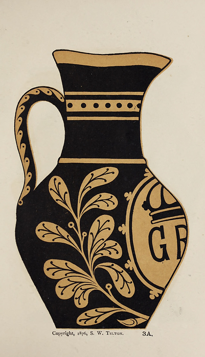 King George the Third s jug, illustration Illustration of a representation of English pottery of the eighteenth century, a Worcester mug, popularly known as King George the Third s jug. From the book  Designs and instructions for decorating pottery: in imitation of Greek, Roman, Egyptian, and other styles of vases: with an illustrated and descriptive list of subjects to select from, showing where they may be obtained, together with all articles required for this study  by S.W. Tilton and Company. Publication date 1877., by PHOTOSTOCK ISRAEL SCIENCE PHOTO LIBRARY