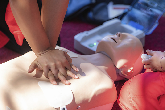 First aid CPR training First aid CPR training., by MICROGEN IMAGES SCIENCE PHOTO LIBRARY