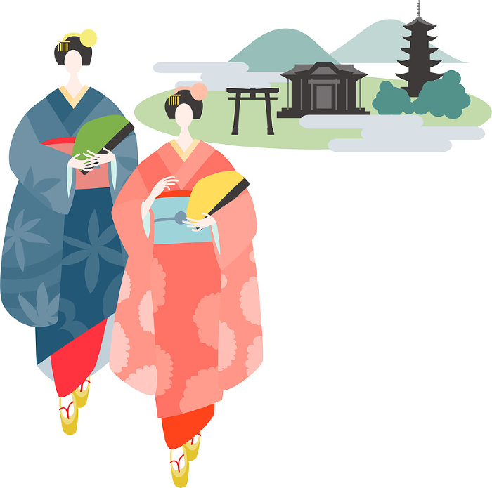 Walking Maiko and the Background of the Ancient City