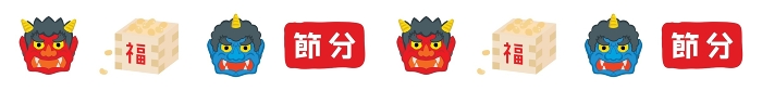 Clip art of red devil and blue devil for Setsubun