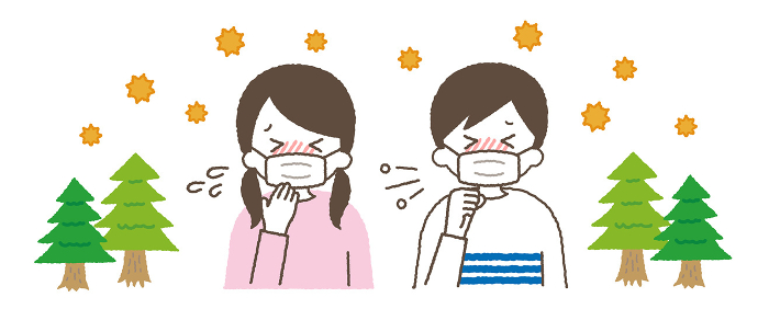 Symptoms of hay fever and colds. Coughs, runny nose and other symptoms of illness.