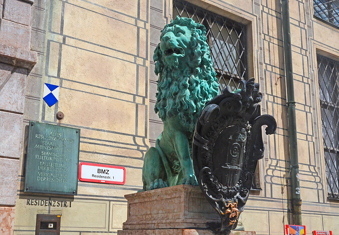 Lion Statue Residenz Munich Germany