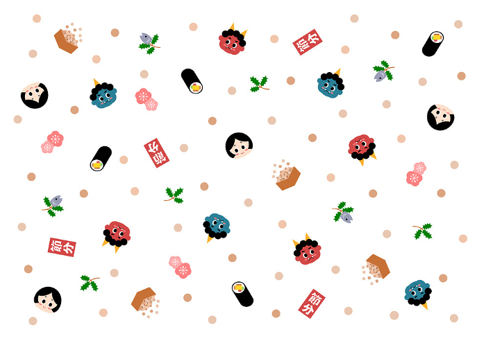 Clip art of Setsubun pattern