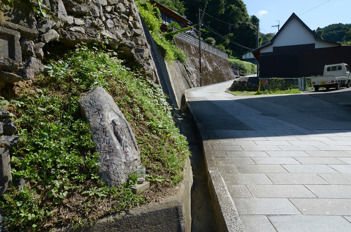 Stone Buddha at the approach to Oka-dera Temple Asuka Village, Nara Prefecture