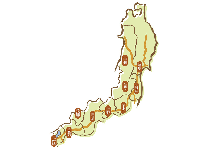 Higashiyama Province Old Country Name, Ginki 7 Provinces Map