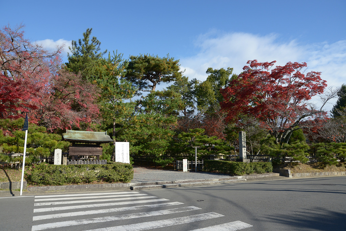 Entrance to the precincts of Daikakuji Temple in autumn Saga, Ukyo-ku, Kyoto