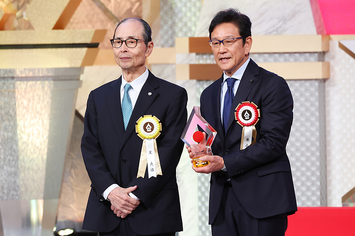 2024 TV Asahi Big Sports Award Award Ceremony  L to R  Sadaharu Oh, Hideki Kuriyama, Hideki Kuriyama JANUARY 12, 2024 : The 57th TV Asahi BIG SPORTS AWARD 2024 in Tokyo, Japan.  Photo by Naoki Morita AFLO SPORT 