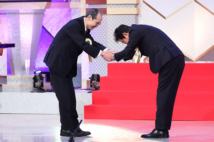 2024 TV Asahi Big Sports Award Award Ceremony  L to R  Sadaharu Oh, Hideki Kuriyama, Hideki Kuriyama JANUARY 12, 2024 : The 57th TV Asahi BIG SPORTS AWARD 2024 in Tokyo, Japan.  Photo by Naoki Morita AFLO SPORT 