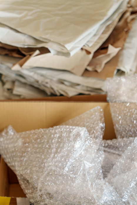 Cardboard boxes and packing materials