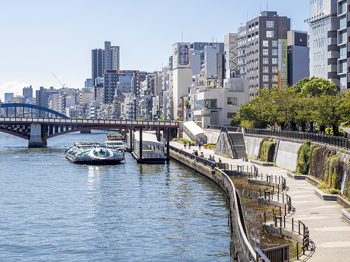 Sumida River and sightseeing boats, Tokyo