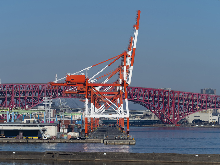 Container terminal and Port Bridge at the Port of Osaka