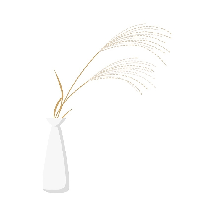 Clip art of silver grass in a vase