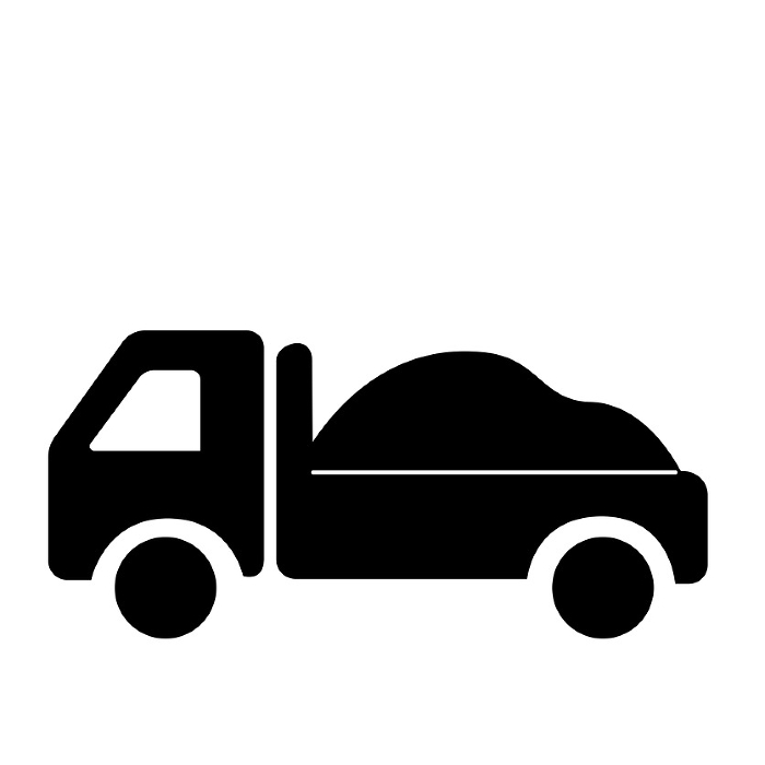 Light truck logo with soil on the back