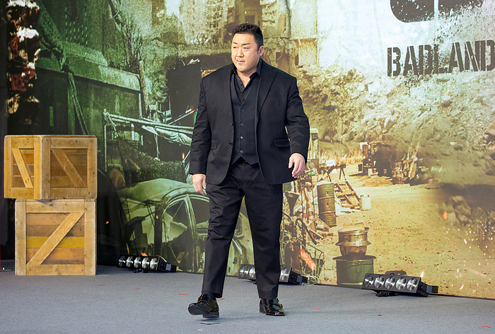 Press conference for the upcoming Netflix film,  Badland Hunters  in Seoul Ma Dong Seok, Jan 16, 2024 : Actor Ma Dong Seok  Don Lee  arrives for a press conference for the upcoming Netflix film, Badland Hunters  in Seoul, South Korea. The film tells the stories of individuals fighting to survive in an apocalypse caused by a large earthquake.  Badland Hunters  will premiere on Netflix, January 26.  Photo by Lee Jae Won AFLO 
