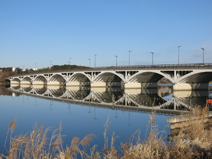 Teganuma and Tega Bridge in winter