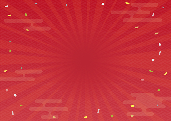 Japanese red gauze pattern, haze, concentrated lines background Horizontal