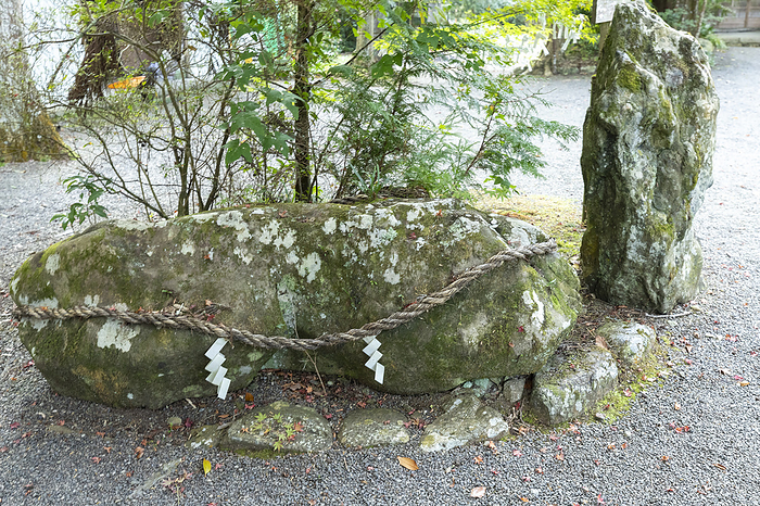 Niu Kawakami Shrine Shimo sha Cow stone and frog stone at the lower shrine of Niugawa Kami jinja Shrine