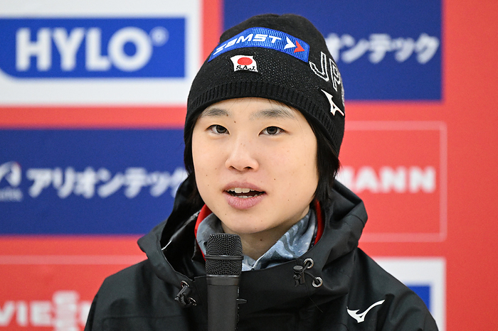 2023 24 Ski Jumping Women s World Cup in Zao, Japan Yuki Ito  JPN  JANUARY 19, 2024   Ski Jumping :. FIS Ski Jumping World Cup Women s 1st Game Individual Normal Hill press conference at Aliontek Zao Schanze, Yamagata, Japan.  Photo by MATSUO. K AFLO SPORT 