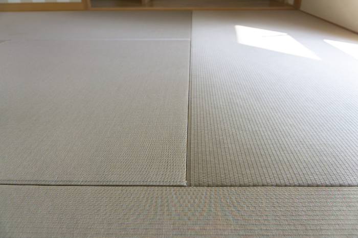 Tatami mats laid out in a Japanese-style room