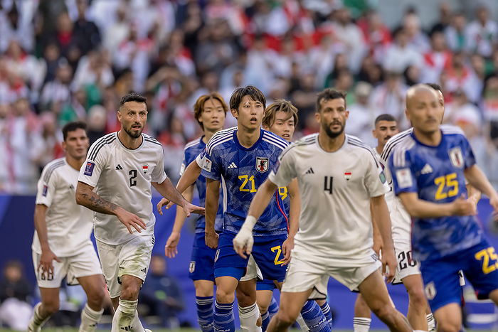 Iraq v Japan: Group D   AFC Asian Cup AL RAYYAN, QATAR   JANUARY 19: Hiroki Ito of Japan getting ready for the corner kick during the AFC Asian Cup Group D match between Iraq and Japan at Education City Stadium on January 19, 2024 in Al Rayyan, Qatar.  Photo by Playmaker MB Media 