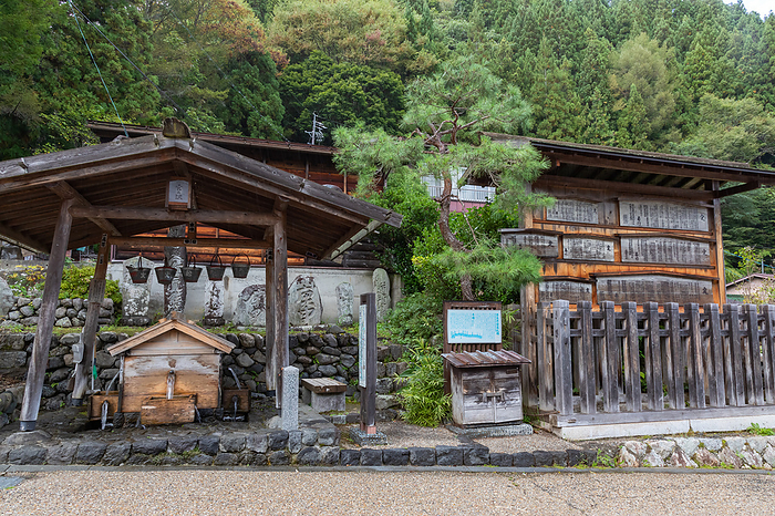 Narai juku watering place and Takafuda place Nagano Pref. Nakasendo Kiso Road historical road. Miyanosawa watering hole