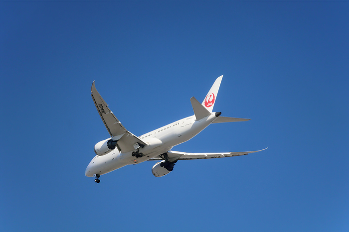 Passenger aircraft ready for landing, Osaka