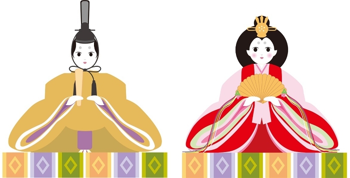 Hinamatsuri Doll March Spring Decoration Icon Ascribe Simple Cute Illustration