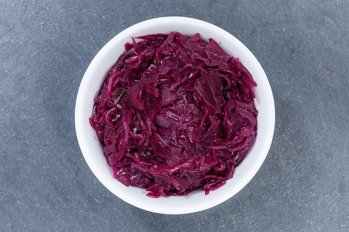 Blaukraut cabbage red cabbage cut from top, slate, Germany, Europe
