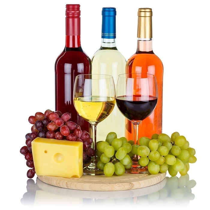 Wine cheese white wine red wine rose square grapes exempted