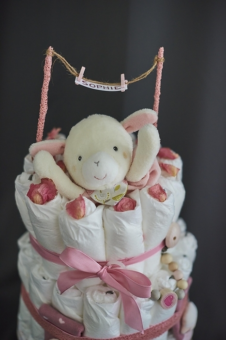 Diaper cake, DIY, present, birth, birthday, Sophie, Studio