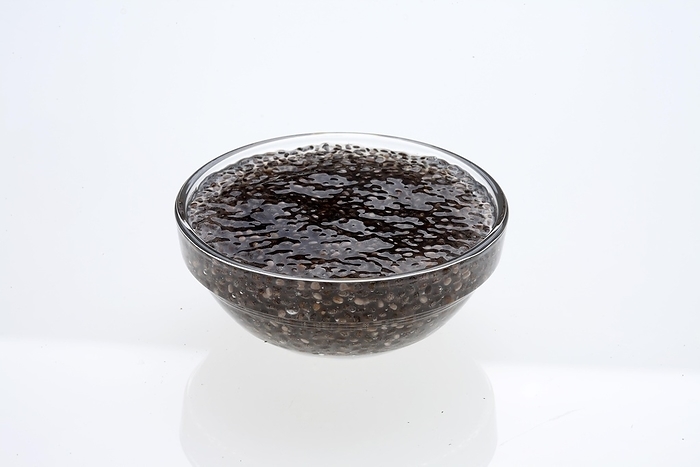 Chia gel, chia seeds soaked in water, used as a base for yoghurt, puddings and smoothies