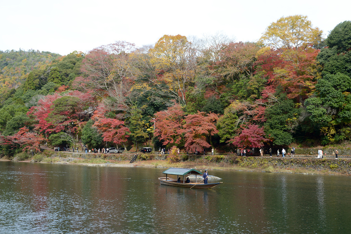 Arashiyama ravine in autumn, Oigawa River, Ukyo-ku, Kyoto City